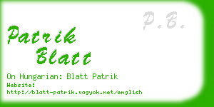 patrik blatt business card